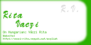 rita vaczi business card